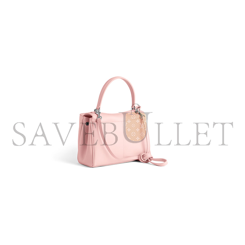 BALENCIAGA WOMEN'S RODEO HANDBAG MINI IN SUEDE PINK 7954562AA4U5831 (23*17*10cm)